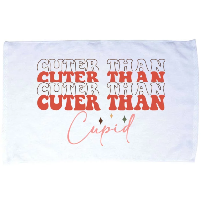 Cuter Than Cupid Groovy Retro Valentine's Day Gift Microfiber Hand Towel