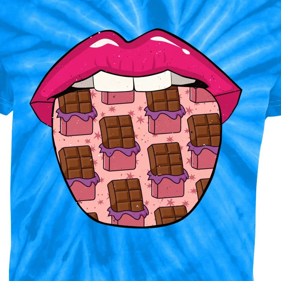 Chocolate Tongue Chocoholic Choco Candy Bar Cocoa Chocolate Gift Kids Tie-Dye T-Shirt