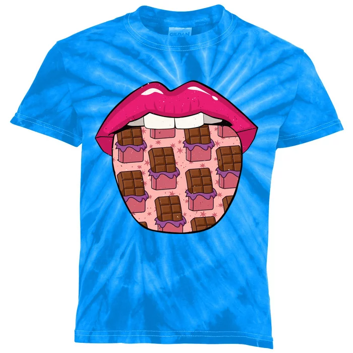 Chocolate Tongue Chocoholic Choco Candy Bar Cocoa Chocolate Gift Kids Tie-Dye T-Shirt