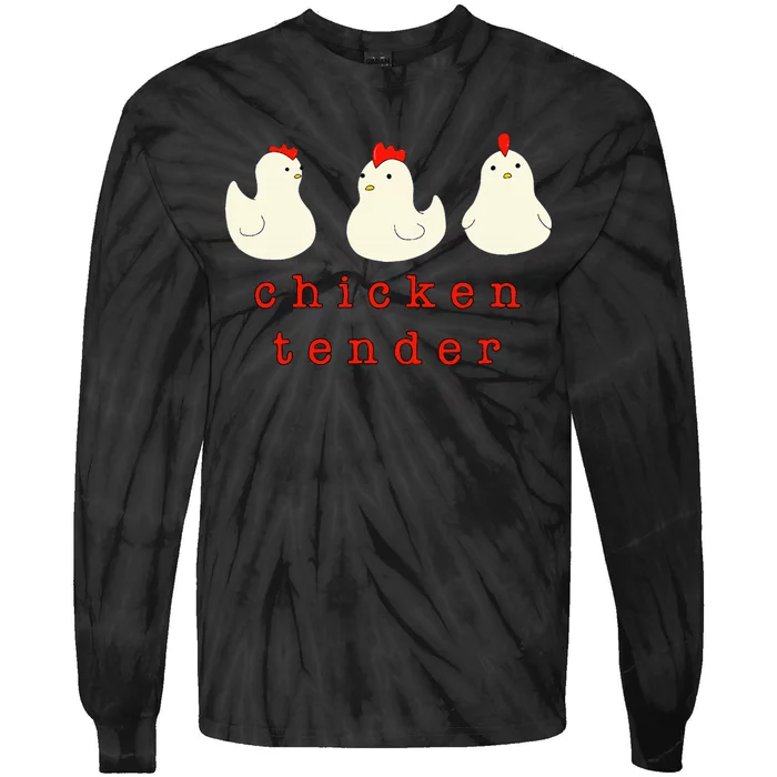 Chicken Tender Chicken Lady Farm Tie-Dye Long Sleeve Shirt