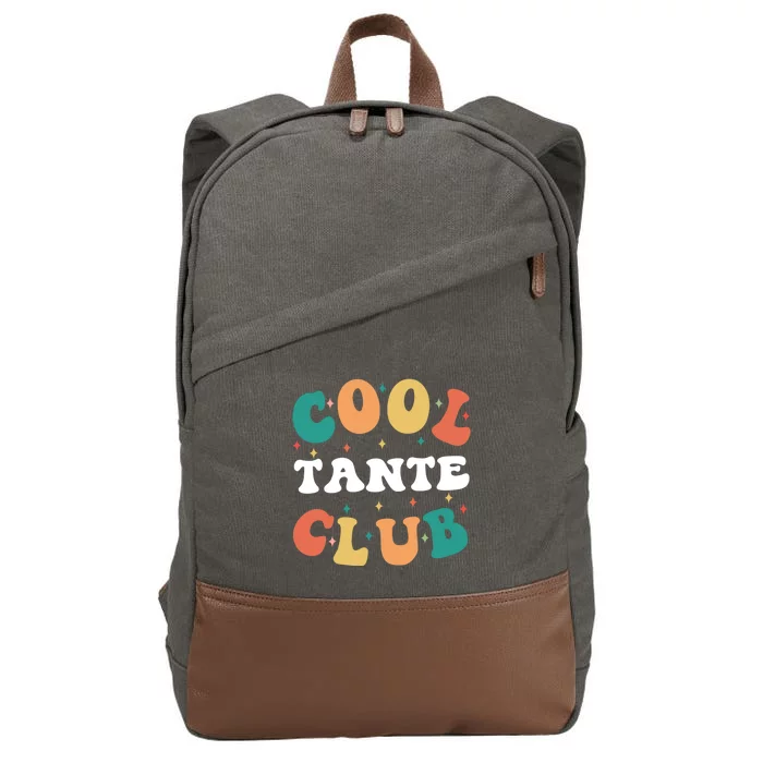 Cool Tante Club Funny Great Aunt Humor Grand Aunt Family Gift Cotton Canvas Backpack