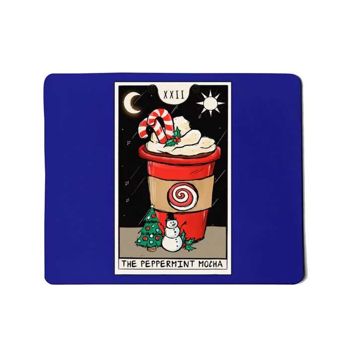 Christmas Tarot Card The Peppermint Mocha Coffee Lover Cafe Mousepad