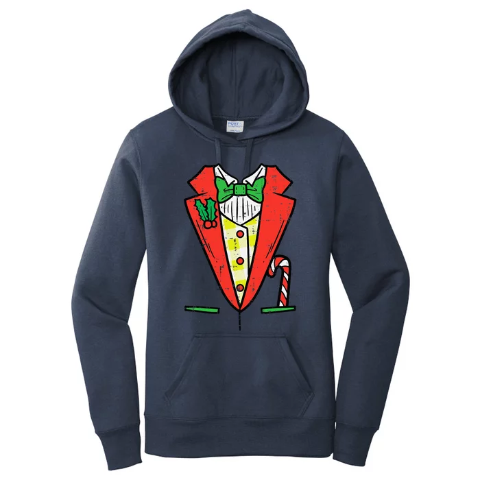 Christmas Tuxedo Costume Funny Xmas Tux Bowtie Women's Pullover Hoodie