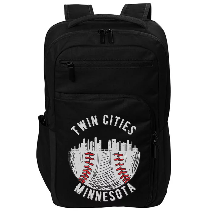 Cool Twin Cities Minnesota MN Baseball Skyline St. Paul MPLS Impact Tech Backpack