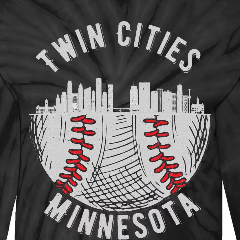 Cool Twin Cities Minnesota MN Baseball Skyline St. Paul MPLS Tie-Dye Long Sleeve Shirt