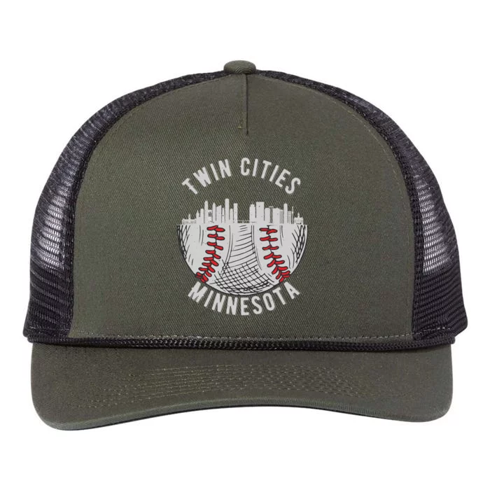 Cool Twin Cities Minnesota MN Baseball Skyline St. Paul MPLS Retro Rope Trucker Hat Cap