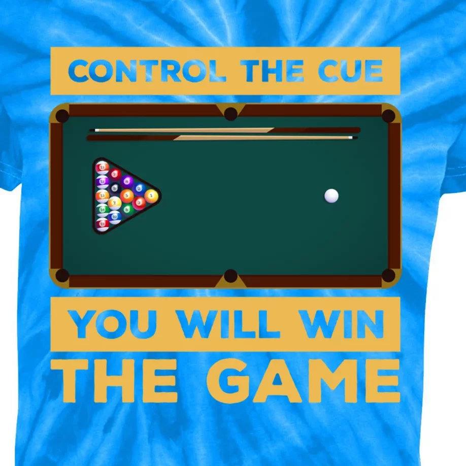 Control The Cue You Will Win The Game Snooker Billiards Gift Kids Tie-Dye T-Shirt