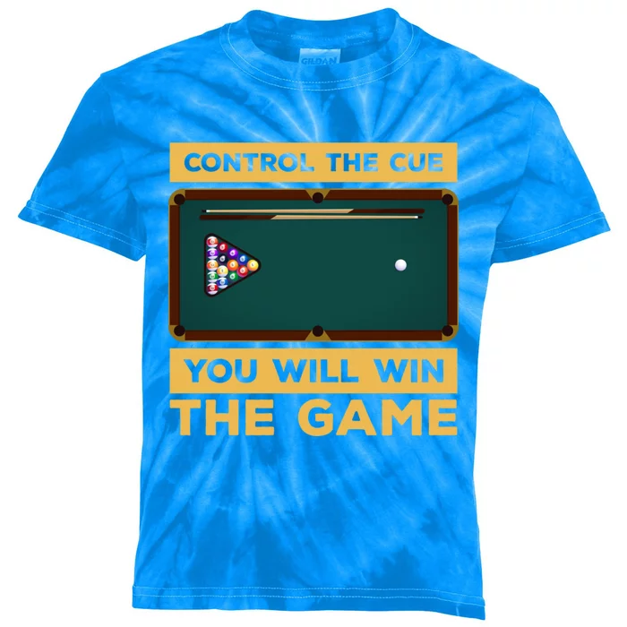 Control The Cue You Will Win The Game Snooker Billiards Gift Kids Tie-Dye T-Shirt