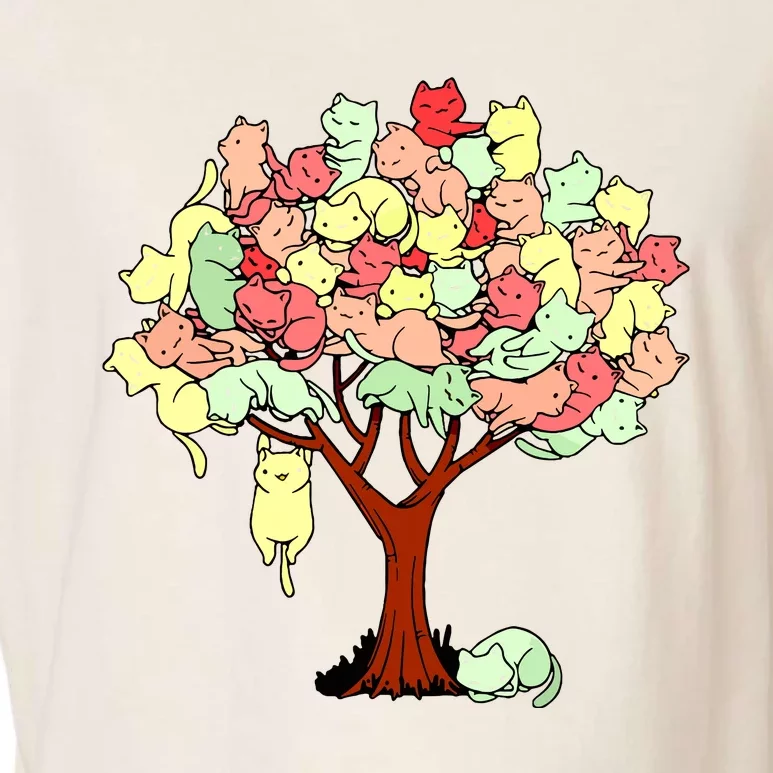 Cat Tree Cat Cool Summer Tree Cat Lover Garment-Dyed Women's Muscle Tee