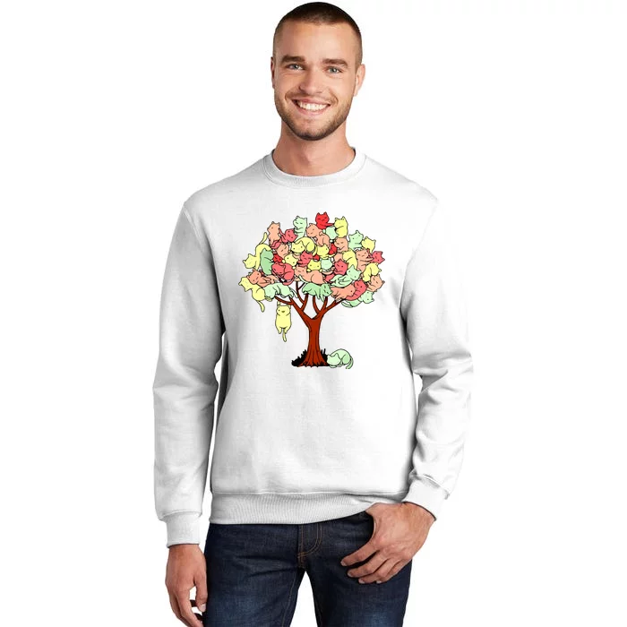 Cat Tree Cat Cool Summer Tree Cat Lover Sweatshirt