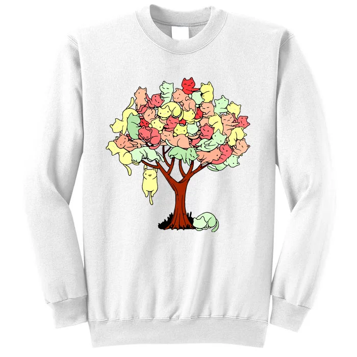 Cat Tree Cat Cool Summer Tree Cat Lover Sweatshirt