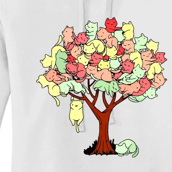 Cat Tree Cat Cool Summer Tree Cat Lover Women's Pullover Hoodie