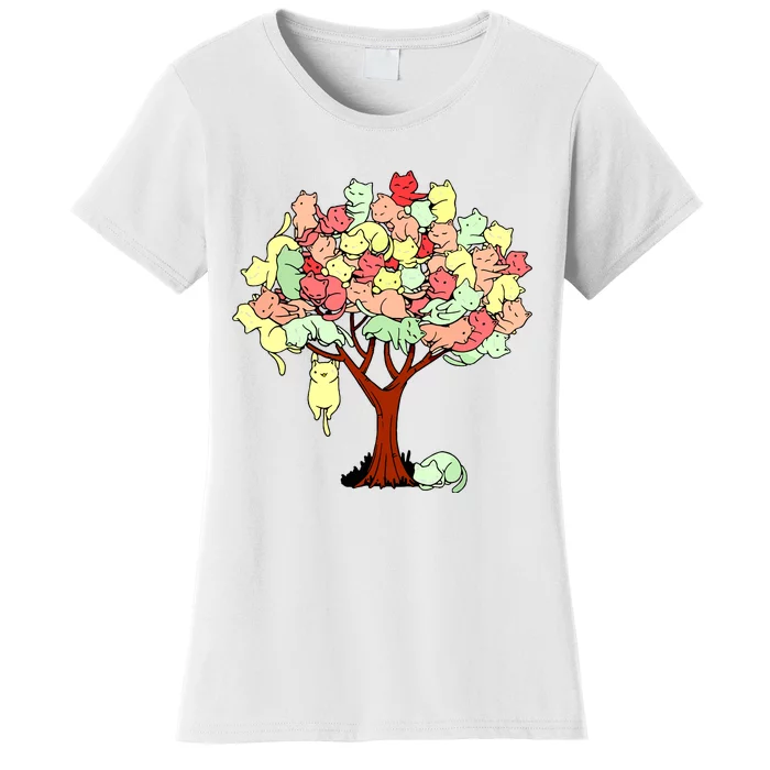 Cat Tree Cat Cool Summer Tree Cat Lover Women's T-Shirt