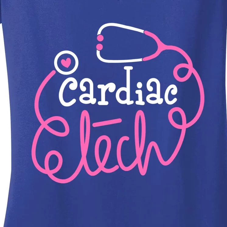 Cardiac Tech Cardiovascular Technologists Cardiac Technician Gift Women's V-Neck T-Shirt