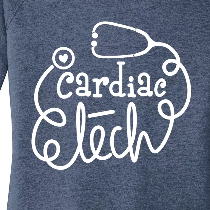 Cardiac Technician Cardiovascular Technologists Cardiac Tech Gift Women's Perfect Tri Tunic Long Sleeve Shirt