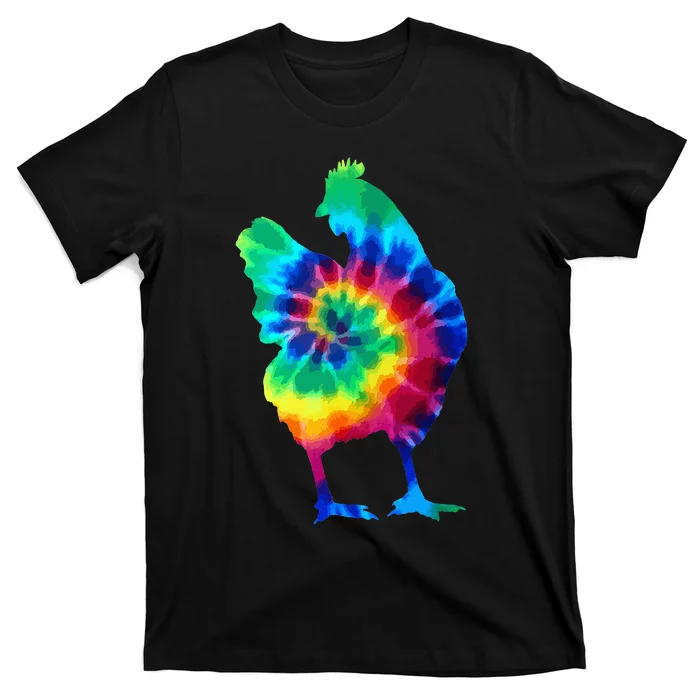 Chicken Tie Dye Vintage Hippie Chicken Mom Chicken Farmer T-Shirt