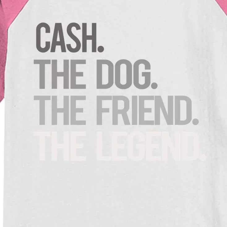 Cash The Dog The Friend The Legend National Pet Day Gift Kids Colorblock Raglan Jersey