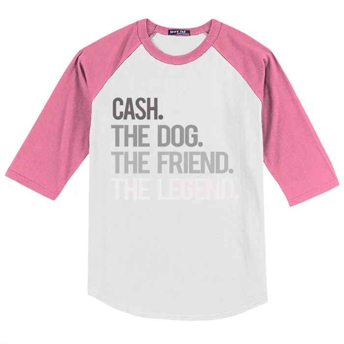 Cash The Dog The Friend The Legend National Pet Day Gift Kids Colorblock Raglan Jersey