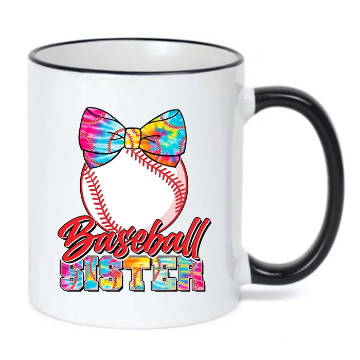 Cute Tie Dye Baseball Sister Black Color Changing Mug