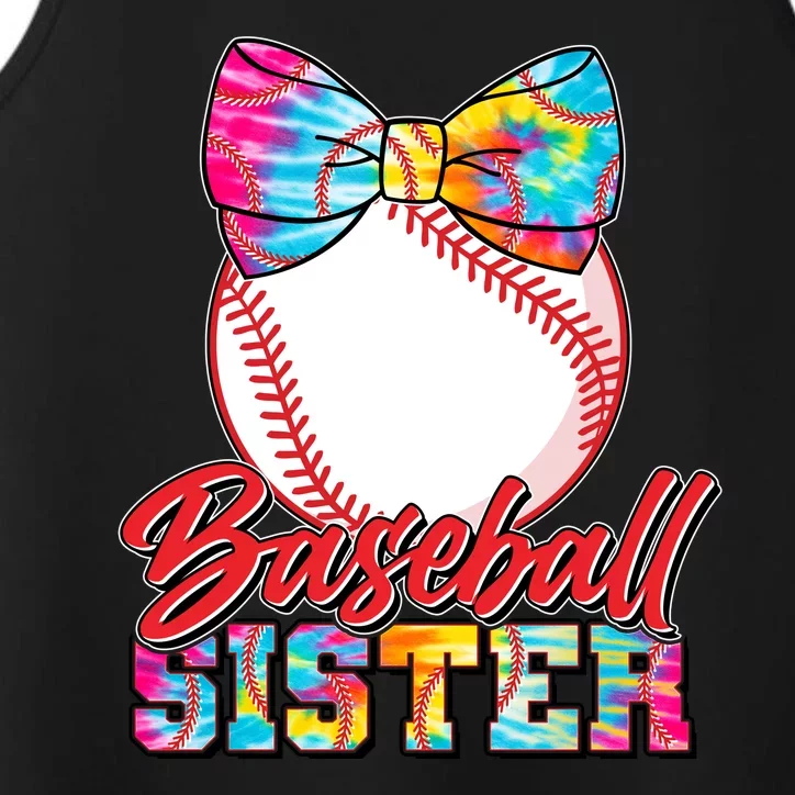 Cute Tie Dye Baseball Sister Performance Tank