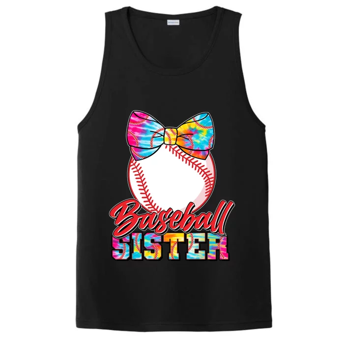 Cute Tie Dye Baseball Sister Performance Tank