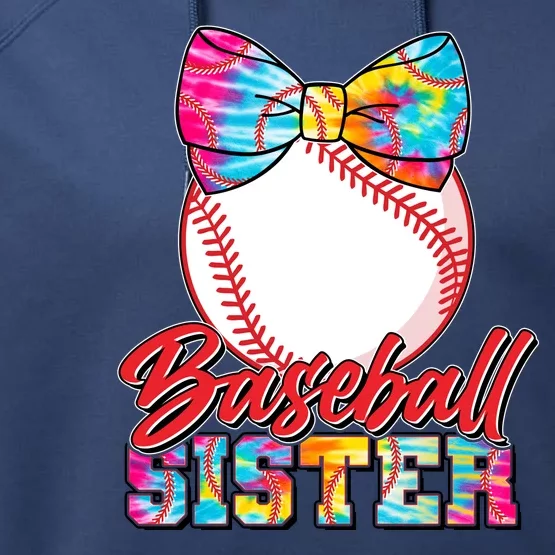 Cute Tie Dye Baseball Sister Performance Fleece Hoodie