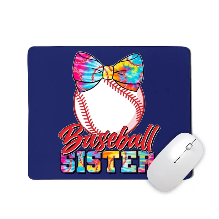 Cute Tie Dye Baseball Sister Mousepad