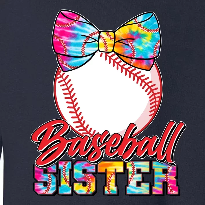 Cute Tie Dye Baseball Sister Toddler Sweatshirt