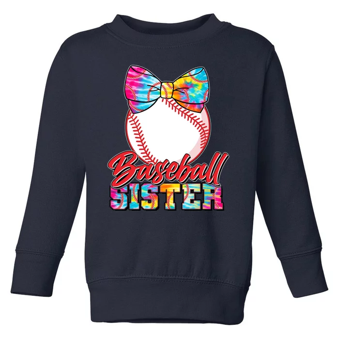 Cute Tie Dye Baseball Sister Toddler Sweatshirt