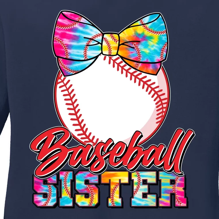 Cute Tie Dye Baseball Sister Ladies Long Sleeve Shirt