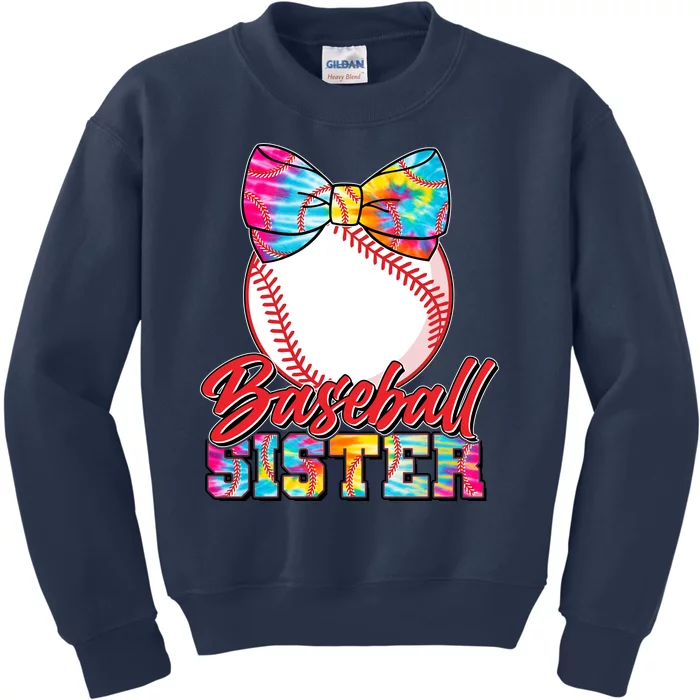 Cute Tie Dye Baseball Sister Kids Sweatshirt