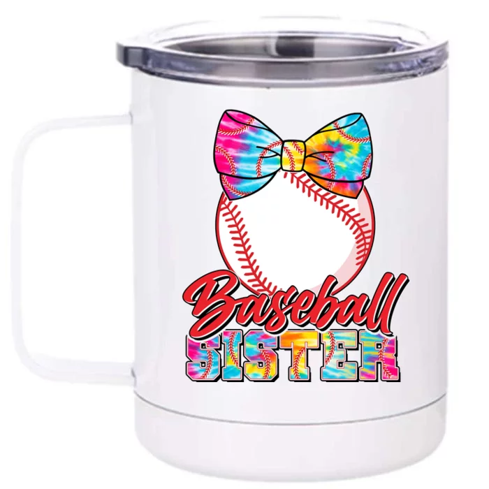 Cute Tie Dye Baseball Sister Front & Back 12oz Stainless Steel Tumbler Cup