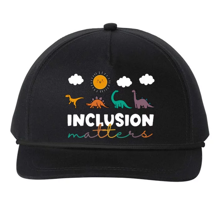 Cute TRex Dinosaur Inclusion Teacher Matters Special Education Gift Snapback Five-Panel Rope Hat