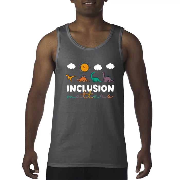 Cute TRex Dinosaur Inclusion Teacher Matters Special Education Gift Tank Top