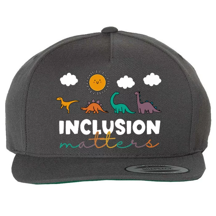 Cute TRex Dinosaur Inclusion Teacher Matters Special Education Gift Wool Snapback Cap