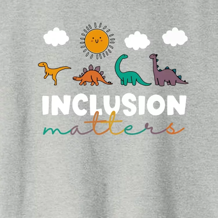 Cute TRex Dinosaur Inclusion Teacher Matters Special Education Gift Women's Crop Top Tee