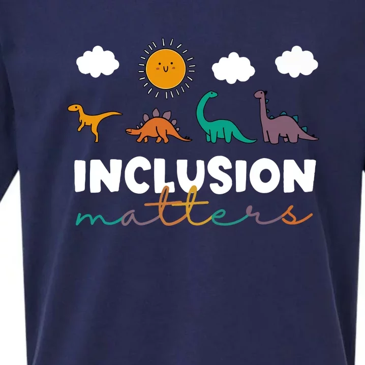 Cute TRex Dinosaur Inclusion Teacher Matters Special Education Gift Sueded Cloud Jersey T-Shirt