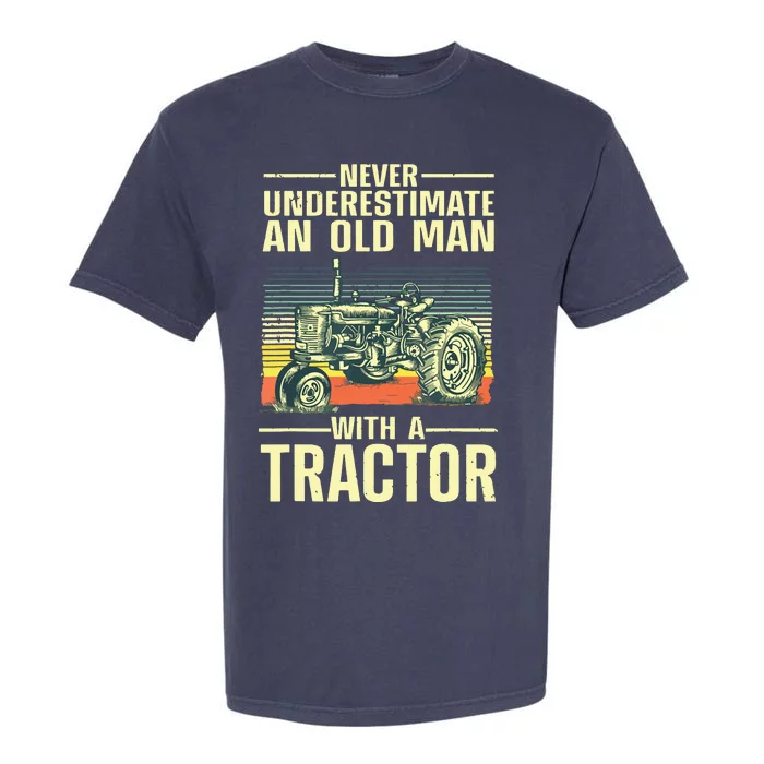 Cool Tractor Design For Grandpa Men Tractor Driver Farming Garment-Dyed Heavyweight T-Shirt