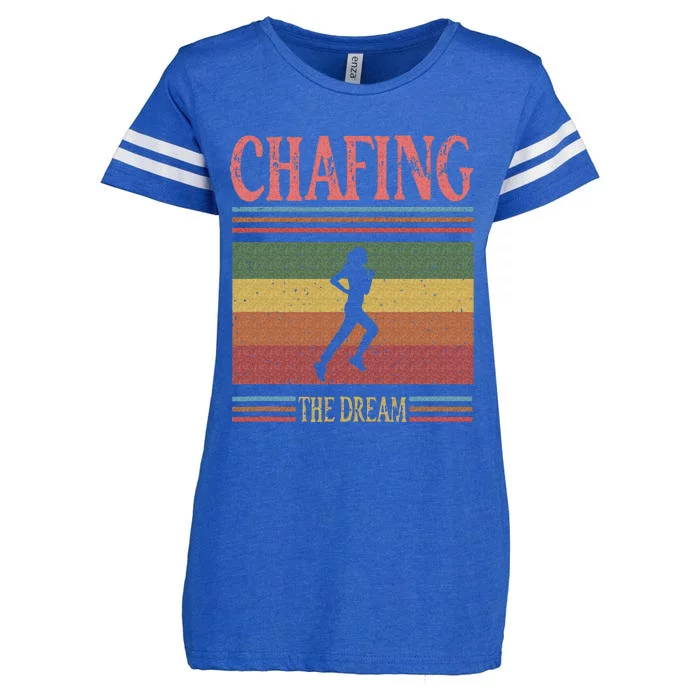 Chafing The Dream Funny Running Marathon Vintage Chasing Enza Ladies Jersey Football T-Shirt