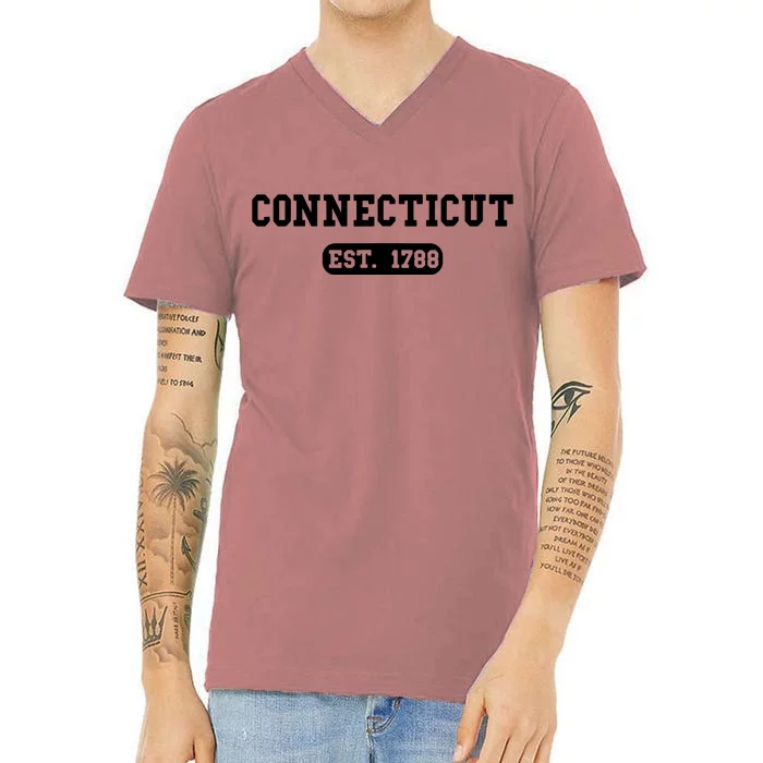 Connecticut Throwback Design Classic V-Neck T-Shirt