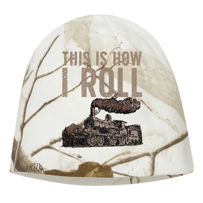 Cool Train Design Steam Locomotive Train Lover Kati - Camo Knit Beanie