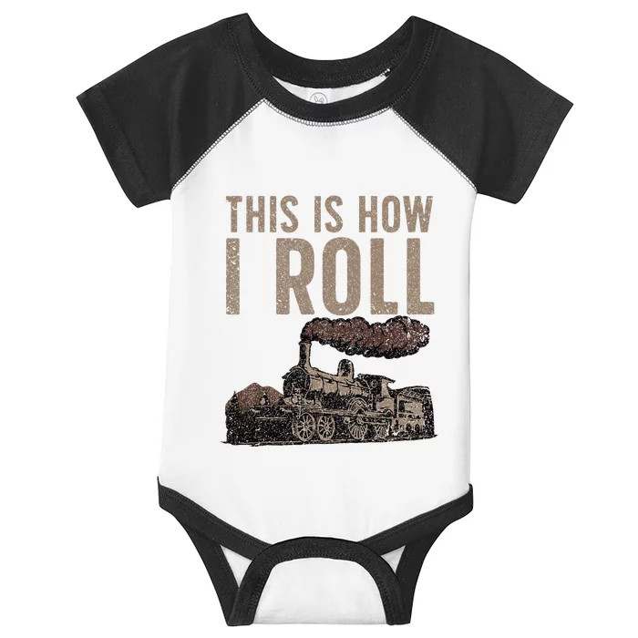 Cool Train Design Steam Locomotive Train Lover Infant Baby Jersey Bodysuit