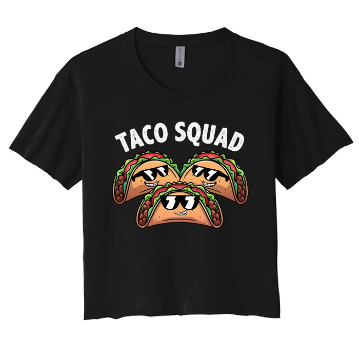 Cool Taco Design Taco Mexican Dish Lovers Women's Crop Top Tee