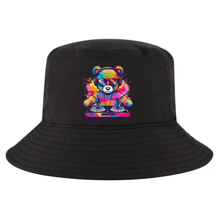 Cartoon Teddy Dj Cool Comfort Performance Bucket Hat