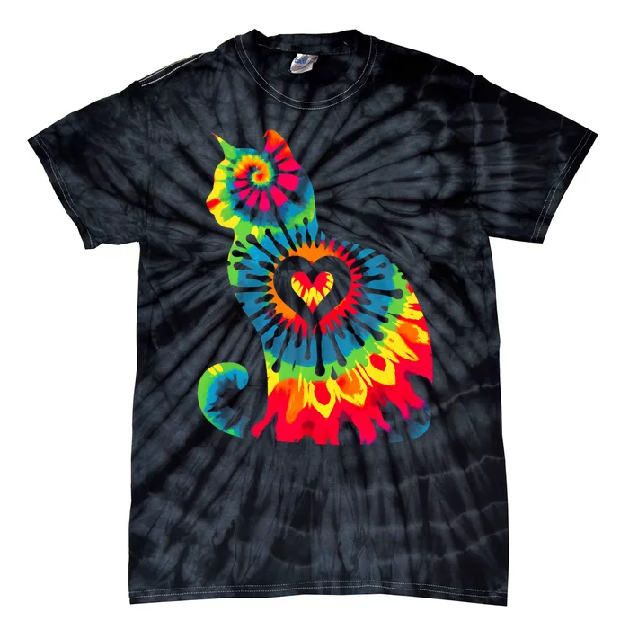 Cat Tie Dye Colorful Pet Mom Dad Lover Meow Tie-Dye T-Shirt