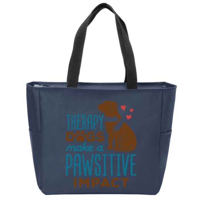 Cute Therapy Dogs Make A Pawsitive Impact Therapy Dog Team Zip Tote Bag