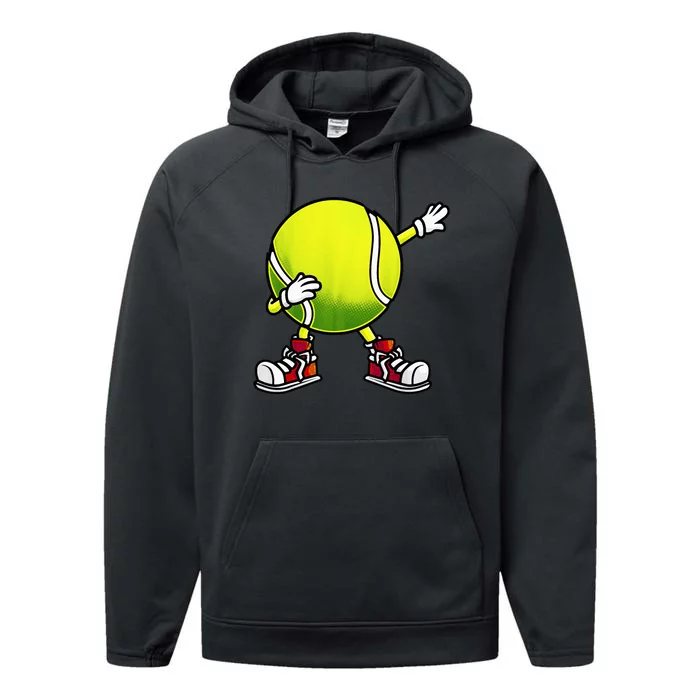 Cute Tennis Design Tennis Player Racket Sport Performance Fleece Hoodie