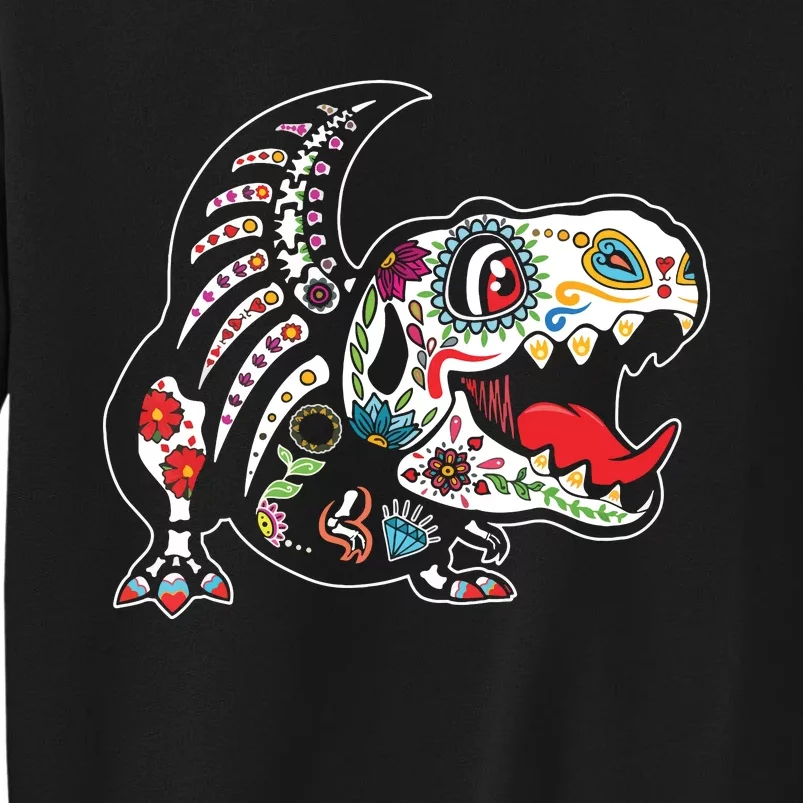 Calavera TRex Dia De Los Muertos Dinosaur Halloween Tall Sweatshirt