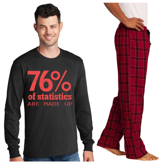 Cool Teksture Design 76% Statistics Patern Long Sleeve Pajama Set