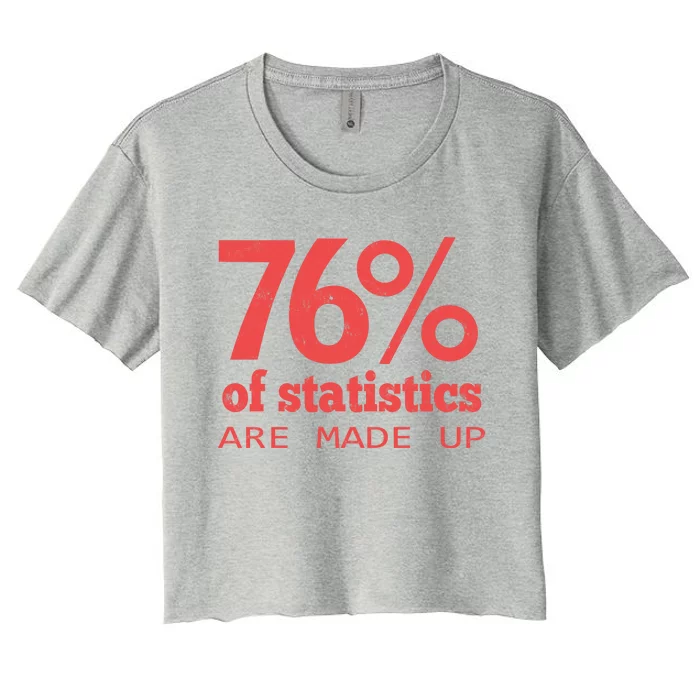 Cool Teksture Design 76% Statistics Patern Women's Crop Top Tee